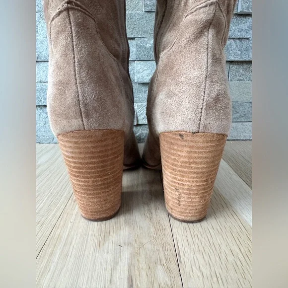 Steve Madden Lasso Pointed Toe Chunky Heel Knee-high Brown Cowboy Boots 8 - Picture 12 of 15